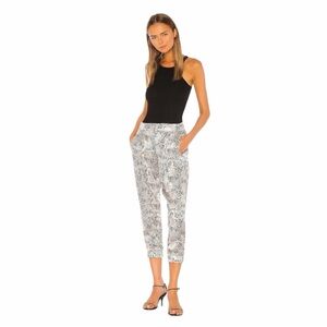 ATM Anthony Thomas Melillo snake print silk joggers.